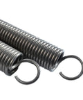 Close-up of extension compression springs kit with 1.2mm wire diameter and 12mm outer diameter, showing steel hook ends
