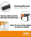 One Piece Core Drill Adapter 5/8-11 to SDS MAX Shank for Hammer and Rotary Hammer Drills image with adapter and drill illustration