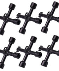 Six Piece Handy Electrical Cabinet And Utility Key Set With Four Way Panel Square Triangle And Cross Keys in black zinc alloy