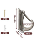 2 Pack Stainless Steel Wall Hooks For Dog Leashes Enclosed Parking Hook Wall Mounted With Screws For Easy Lead Management