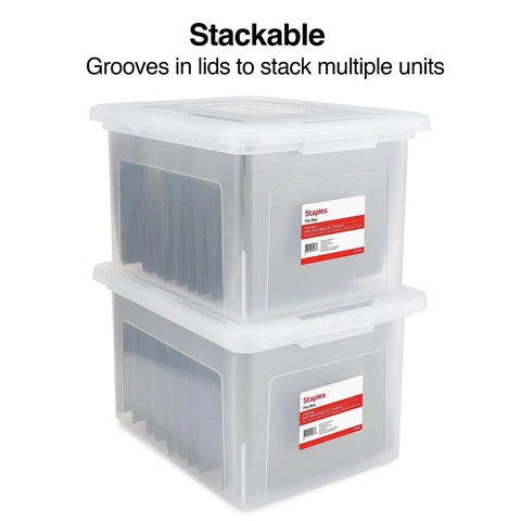 Stackable Clear Plastic Hanging File Box With Snug Snap Lid And Sturdy Side Rails For Letter Legal Documents Sleek Home Office Organizer That Hits Different Daily