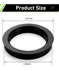 Heavy Duty 4 Pack Hub Centric Rings 73.1mm Outer 60.1mm Inner Bore Slick Black Plastic Adapters detailed dimensions shown
