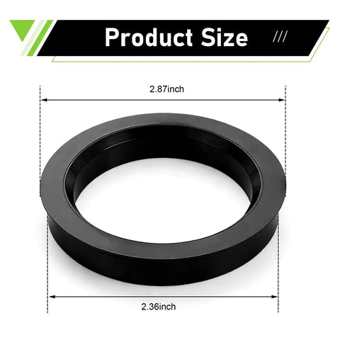 Heavy Duty 4 Pack Hub Centric Rings 73.1mm Outer 60.1mm Inner Bore Slick Black Plastic Adapters detailed dimensions shown