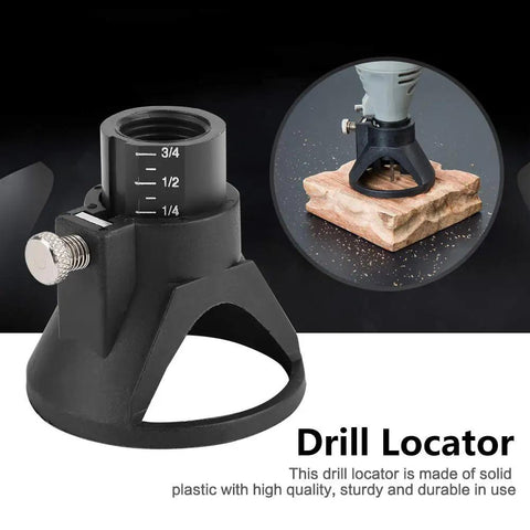 Pro Rotary Drill Locator Positioner For Electric Grinder And Multi Tool Cutting Kit, sturdy plastic drill locator for depth adjustment.