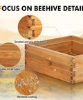 10 Frame Super Beehive Box Kit With Beeswax Coated Hive Bodies Unassembled Bee Boxes And Screws highlighting dovetail joints