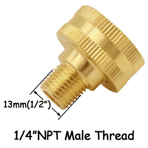 Brass Garden Hose Adapter 3/4 Inch GHT Female To 1/4 Inch NPT Male Swivel Connector, 2 Pack, Durable brass adapter with 1/4 NPT male thread