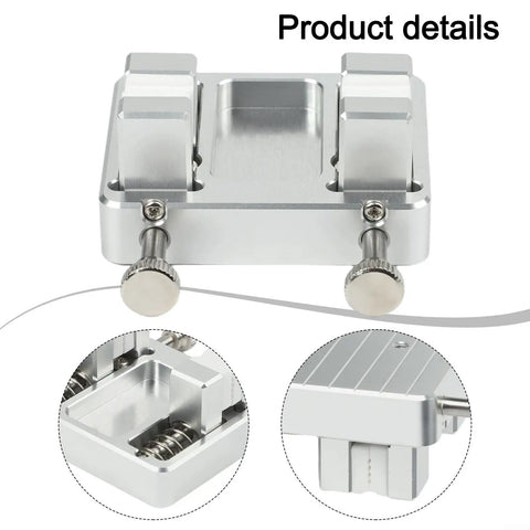 Heavy Duty Adjustable Welding Wire Fixture Clamp With 11mm Jaw Opens Wide, aluminum build, detailed view with adjustable knobs.