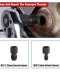 Heavy Duty Oxygen Sensor Wrench Socket Kit With Cutout Design For Effortless O2 Removal And Installation Locking Grip in use repairing threads.