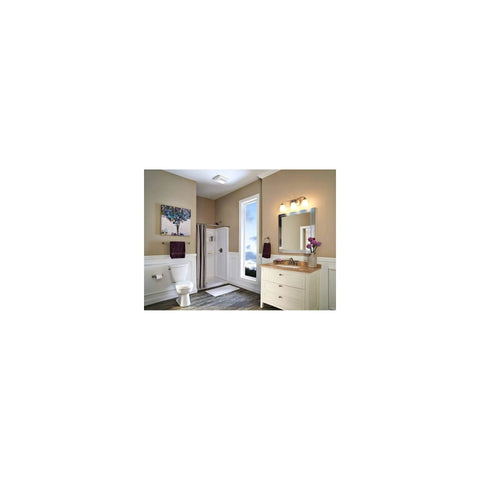 Bathroom with Dope Ventilation Fan With Light For Rooms Up To 105 Sq Ft, 110 CFM Quiet Exhaust, 1.3 Sones, White Finish visible on ceiling