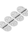 Straight Up Tough Thickened Oval Door Hinges Built From Rust Proof Stainless Steel With A Crisp Mirror Shine Legit Made For Nautical Upgrades And Heavy Daily Swings Includes A Solid Four Piece Set, showing four mirrored stainless steel hinges.