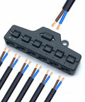Two Pack 6 Port Wire Connector Splitter Distributor 1 In 6 Out Quick Push In Terminal Block TL-106 Parallel Constant Voltage Type