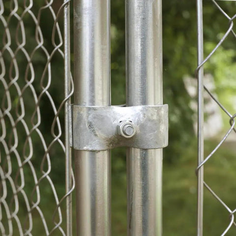 Ten Pack Chain Link Fence Clamps For 1 5 8 Inch Round Rails And Posts, Dog Kennel Panel Clamp For Round Pipe Frames, Heavy Duty Galvanized Steel