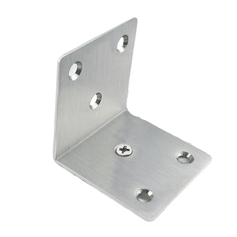 Heavy Duty Stainless Steel 90 Degree L Shelf Brackets Set With Screws For Rock Solid Wall Shelves, Rust Resistant 50x50x50mm