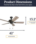 Bronze Farmhouse Ceiling Fan With No Light Pull Chain Three Mounting Options 5 Dual Finish Blades With Reversible Motor