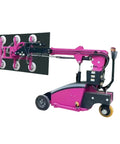 Heavy Duty Electric Glass Vacuum Lifter Built Different For Slick Hydraulic Power And Zero Hustle Mobile Handling While Easily Crushing Every Window Or Curtain Wall Project On Site with pink hydraulic arm and suction pads.