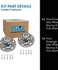 2 Piece Front Wheel Bearing And Hub Assembly Set With ABS Sensor For Ford Transit 2015 To 2019 Models, parts shown
