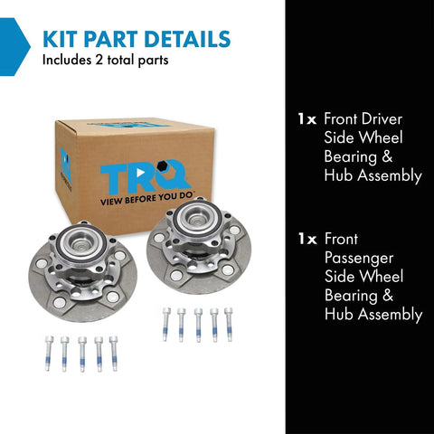 2 Piece Front Wheel Bearing And Hub Assembly Set With ABS Sensor For Ford Transit 2015 To 2019 Models, parts shown