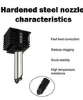 Two Pack A1 Mini Hotend Kit Upgrade For A1 3D Printer with 0.4mm hardened steel nozzle and silicone sock characteristics description.