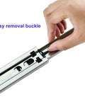 14 Inch Full Extension Soft Close Drawer Slides, 10 Pairs For 10 Drawers, Side Mounted Steel Ball Bearing, Heavy Duty 100 Lb Capacity, 1.77 Inch Wide, 0.5 Inch Thick, Includes Mounting Screws, Brackets Not Included easy removal buckle close-up