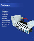 Ice Maker Assembly Kit Replacement For LG Refrigerator 5989JA0002N 5989JA0002U 5989JA0002P 2650757 Durable Premium OEM