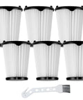 6 Pack VAF-1 Vacuum Filters For Ergorapido Stick Vacuum EHVS2510AW VS3510AR Standard And Pet Version EL65522 Replacement HEPA Style Easy Snap In Quick Clean Durable displayed with cleaning brush