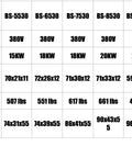 Table displaying specifications for Premium Automatic Shrink Wrap Machine For Books Boxes Cartons, including models, power, and dimensions.