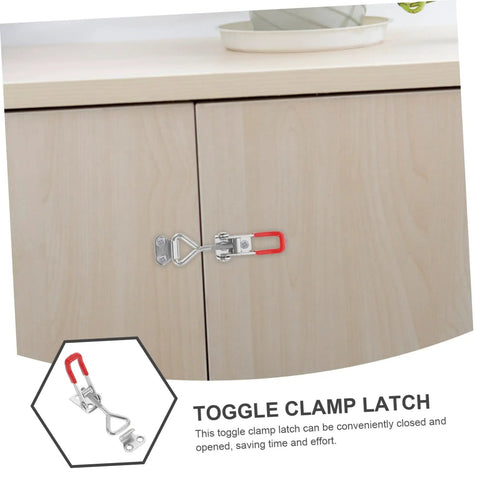 Adjustable Heavy Duty Toggle Clamp Latch Set 4 Pack, Tough Grip, Compact Pull Latch For Cabinets, Tool Boxes, Suitcases, Sliding Doors, Easy Install And Quick Release on cabinet door