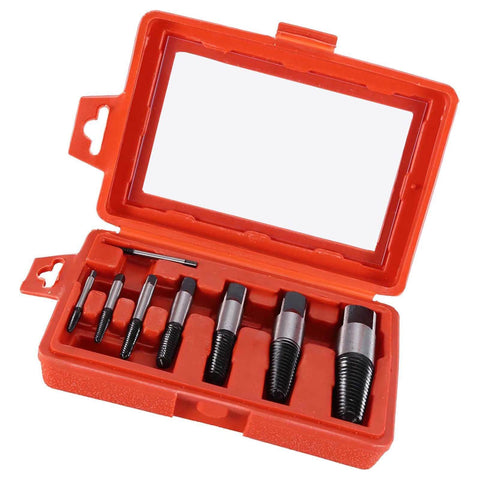 8-Piece Broken Screw Extractor Set For Damaged Screws, Rusted Bolts And Pipe Fittings, Pro-Grade Easy Out Kit With Durable Storage Case