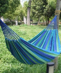 Colorful Cotton Hammock For Outdoors Portable Hanging Bed Hiking Friendly Single Person Garden Swing Canvas Travel Bed Camping