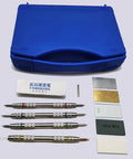 Pro Mohs Hardness Test Kit 4 Pack Dual End Scratch Tester Pens 2 9 Range Stainless Steel With Handy Storage Box For Mineral Gemstone Ceramic Tile Floor Checks And DIY Rock Hound Projects, 4 pens and test plates