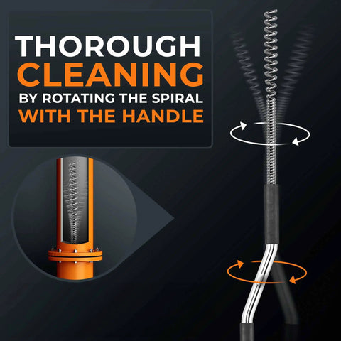 Drill Attachment Drain Snake 2.0, spiral handle detail for thorough cleaning, ideal sink and drain unblocker, DIY clog remover.
