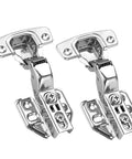 Two Pack Stainless Steel Cabinet Door Hinges With Hydraulic Damper And Soft Close Quiet Wardrobe Hinge Set Concealed Mount Screws Included