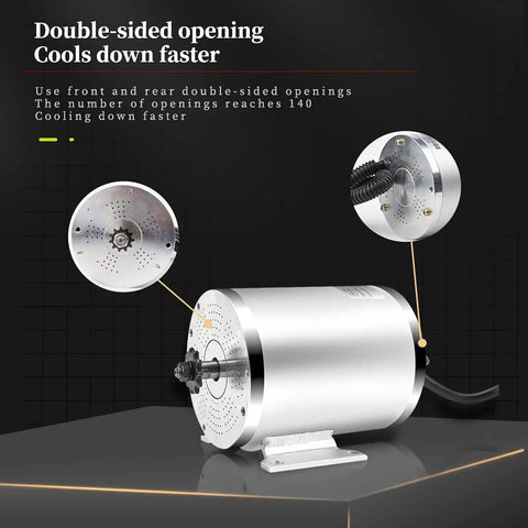 Beast Power 1000W 48V Brushless Go Kart Motor Kit with 3500RPM No Load featuring double-sided cooling openings
