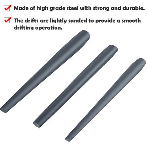 Pro Grade Drift Set For Forging And Knifemaking 3 Pc Kit With Tomahawk Axe And Mouse Hammer Drifts For Tongs And Hammers