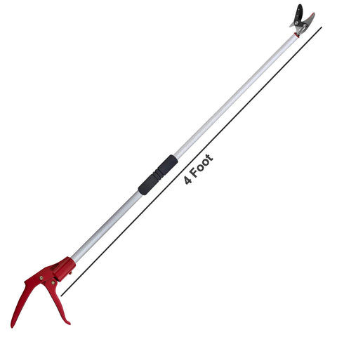 4 Foot Aluminum Pole Pruner With Long Reach Pruning Shears Cut And Hold Garden Clippers Lightweight Yet Durable No Bend Needed Tree Trimmer