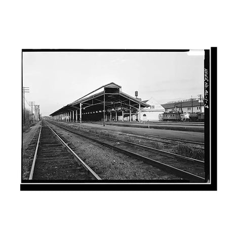 Three Heritage Union Station Train Shed Wall Art Prints Set For Office Decor, classic black frame, vintage train shed photo.
