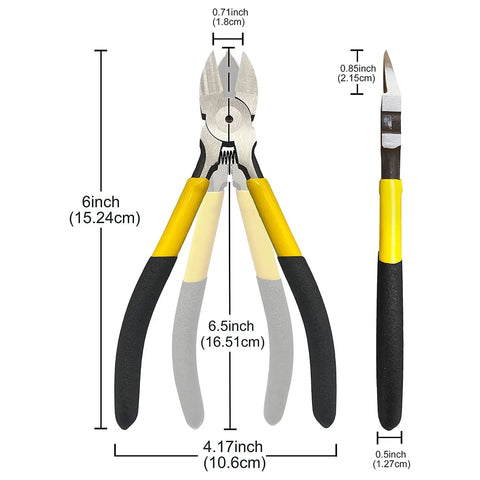 6.5 Inch Wire Cutters 2 Pack Flush Cutters Spring Loaded Pliers Side Cutters For Electrical And Electronics Work DIYers Friendly Heavy Duty Steel Snips Cuts Up To 12 AWG