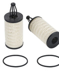 Two Pack Engine Oil Filter Set For Mercedes Benz C Class CLS E Class CLE S ML SL Series Replaces 2761800009 with O-rings