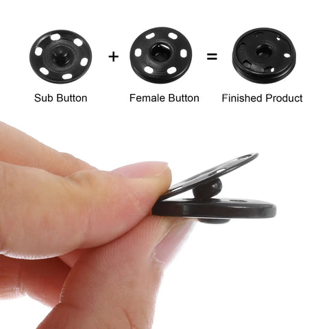 25 Sets Of 15mm Metal Snap Buttons For Clothes And DIY Crafts Black Copper Snap Fasteners With 25 Male And 25 Female Parts Durable Build