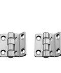 Heavy Duty 304 Stainless Steel Offset Hinges For Doors Lockers And Cabinets Two Pack Rustproof Fold Back Hardware close-up view.