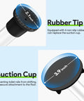 Universal Adjustable Toilet Safety Rail Rock Solid Stand Alone Bathroom Assist Handle rubber tip and suction cup details