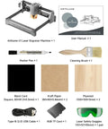 Pro Grade 3000mW Laser Engraver And Cutter With 200x150mm Workspace LightBurn Compatible 0.01mm Precision For Wood Metal Acrylic Leather WiFi And App Control Preassembled For Beginners Ideal For DIY Crafts And Small Business, kit contents