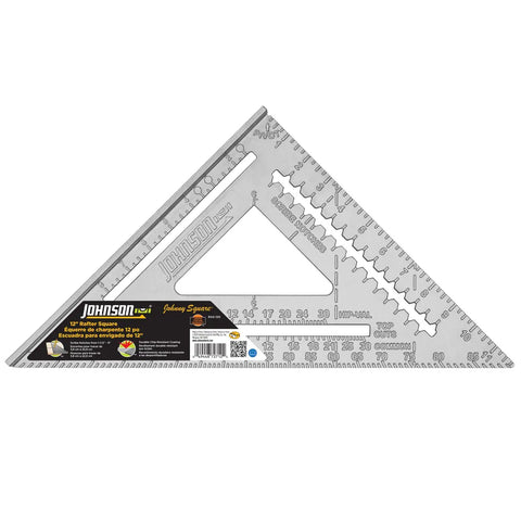 Beefy 12 Inch Aluminum Rafter Square With CNC Machined Edges Permanent Readings Scribe Notches From 1 3/4 To 9 Inches in 1/4 Increments