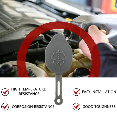 Windshield Washer Reservoir Cap Replacement 28913JK60A in engine bay installation showing high temperature and corrosion resistance