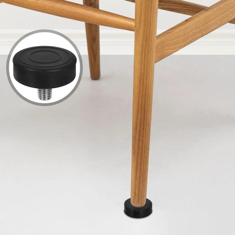 Adjustable Furniture Feet Levelers With M10 Thread Nonslip Black Rubber Pads And Carbon Steel Screw In Feet For Tables And Chairs