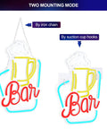 Neon Bar Sign For Home Bar With Adjustable Brightness LED Beer Sign USB Powered Wall Decor For Parties And Hangouts Perfect For Kitchen Nook Or Man Cave Vibe And Easy USB Powered Dimmable Setup For Any Party two mounting options