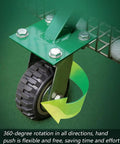 Effortless Golf Ball Picker And Retriever With 600 Ball Capacity, wheel detail showing 360-degree rotation design