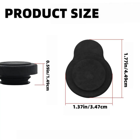 Radiator Coolant Cap Replacement for Yamaha ATVs 2006 Through 2021, black plastic twist-on design with size details shown.