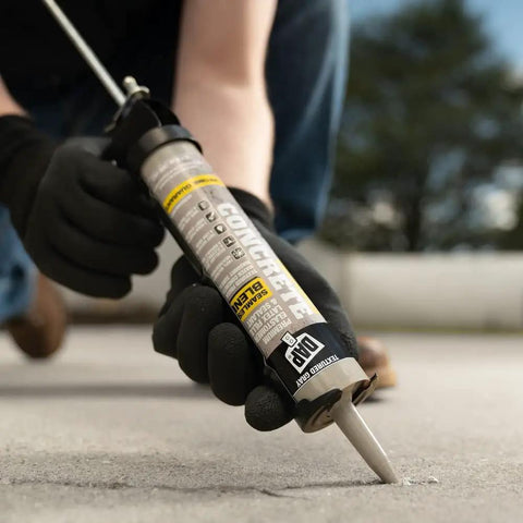Premium Textured Concrete Elastomeric Pro Grade Filler And Sealant 12 Pack For Cracks And Joints Weatherproof Gray Finish application