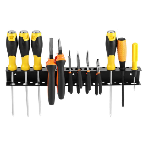 Heavy Duty Wall Mounted Tool Organizer for Garage and Workshop Pliers And Screwdriver Holder 15.75 Inch Dual Layer Steel Rack Rust Resistant